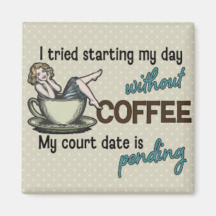 Pin-up Mädchen Kaffee  Magnet