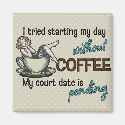 Pin-up Mädchen Kaffee Magnet (Vorne)