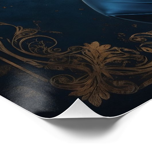 Pin-up Rotes Poster inspiriert von Art Deco (Ecke)