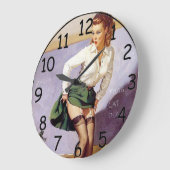 Pin Up School Teacher Clock Große Wanduhr (Winkel)