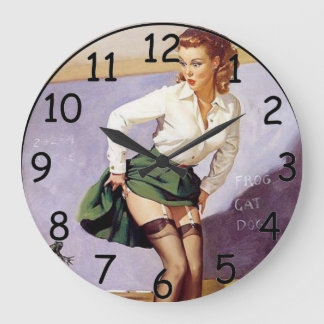 Pin Up School Teacher Clock Große Wanduhr
