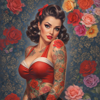 Pin-up Tattoo Schönheit Dekorationspapier Seidenpapier