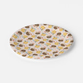 Pina Colada Ananas Coconut Hunde Muster Pappteller (Schrägansicht)