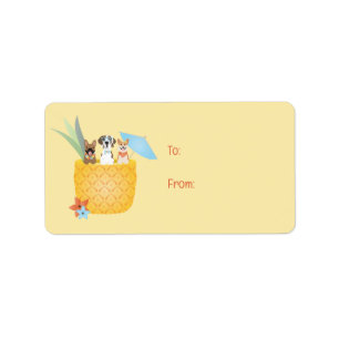 Pina Colada Ananas Hunde Adressaufkleber