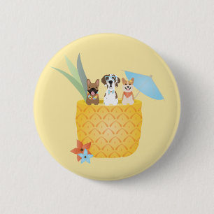 Pina Colada Ananas Hunde Button