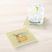 Pina Colada Ananas Hunde Glasuntersetzer (Schrägansicht)