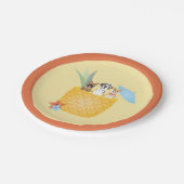 Pina Colada Ananas Hunde Pappteller (Schrägansicht)