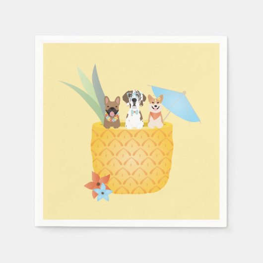 Pina Colada Ananas Hunde Serviette (Vorderseite)