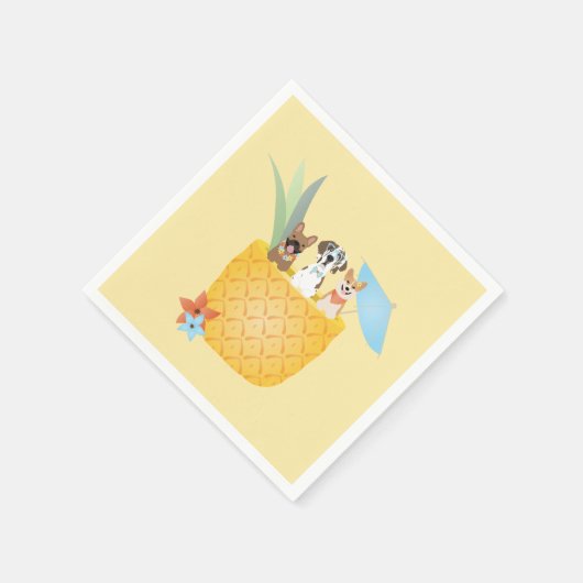 Pina Colada Ananas Hunde Serviette (Ecke)