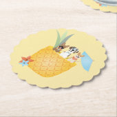 Pina Colada Ananas Hunde Untersetzer (angewinkelt)