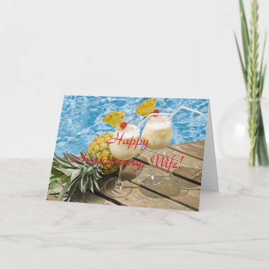 Piña colada Ananas Jubiläum Karte (Vorderseite)