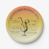 Pina Colada Birthday Party Paper Teller (Vorderseite)