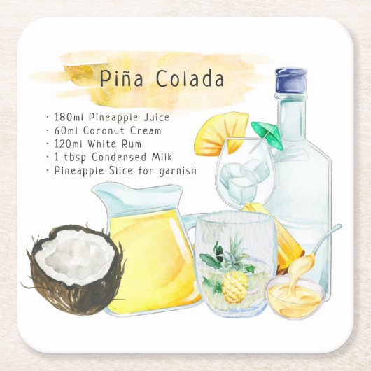 Piña Colada Cappella Santa Maria degli Angeli Unte Rechteckiger Pappuntersetzer (Vorderseite)