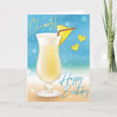 Pina Colada Cheers Happy Birthday Card Karte (Vorderseite)