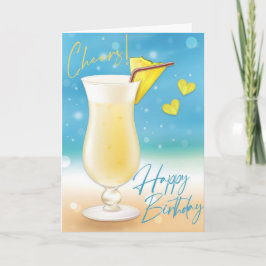 Pina Colada Cheers Happy Birthday Card Karte