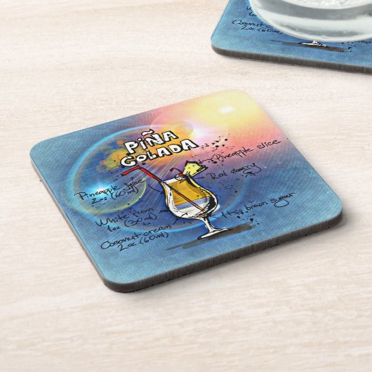 Pina Colada Cocktail (#5 von 12 Sets zur Zubereitu Getränkeuntersetzer (Linke Seite)