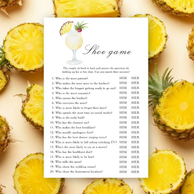 Pina Colada Cocktail Bridal shower Shoe game (Von Creator hochgeladen)