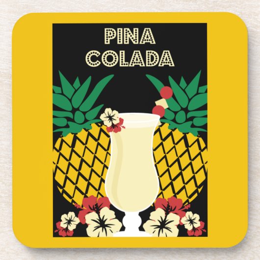 Piña Colada Cocktail Drink Getränkeuntersetzer (Vorderseite)