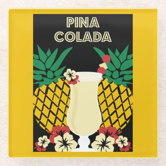 Piña Colada Cocktail Drink Glasuntersetzer (Vorderseite)