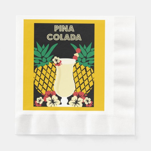 Piña Colada Cocktail Drink Serviette (Vorderseite)