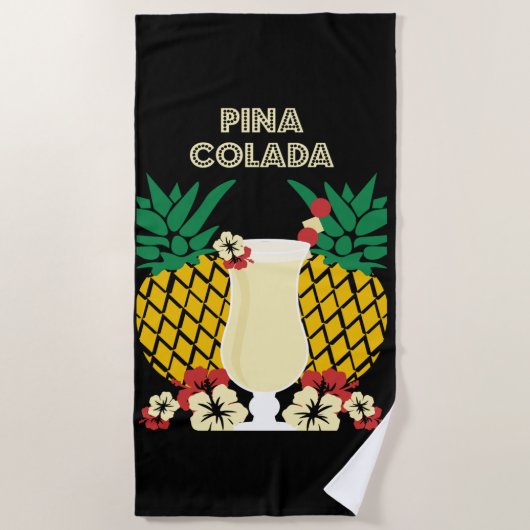 Piña Colada Cocktail Drinks Strandtuch (Vorderseite)