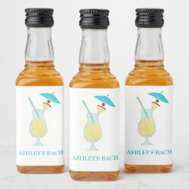 Piña Colada Cocktail Gastgeschenk Hochzeit Bachelo Alkoholflaschenetikett