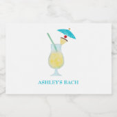 Piña Colada Cocktail Gastgeschenk Hochzeit Bachelo Alkoholflaschenetikett (Einzelnes Label)