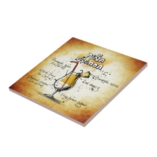 Pina Colada Cocktail-Rezept Fliese (Seite)