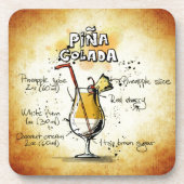Pina Colada Cocktail-Rezept Getränkeuntersetzer (Vorderseite)