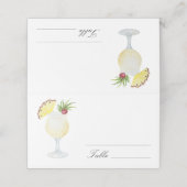 Pina Colada Cocktail - wedding place cards Platzkarte (Außenseite Aufgefaltet)