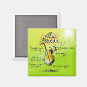 Pina Colada Cocktails Rezept Magnet (Vorderseite/Rückseite)