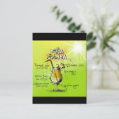 Pina Colada Cocktails Rezept Postkarte (Stehend Vorderseite)