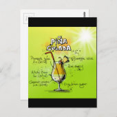 Pina Colada Cocktails Rezept Postkarte (Vorne/Hinten)