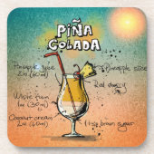 Pina Colada Drink Illustration Untersetzer (Vorderseite)