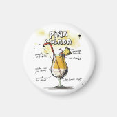 Pina Colada Drink Rezept Design Magnet (Vorne)