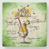 Pina Colada Drink Rezept Steinuntersetzer (Vorderseite)