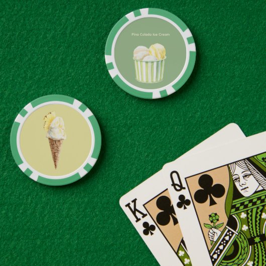 Pina Colada Eiscreme Pokerchips (Pokertisch (doppelt))