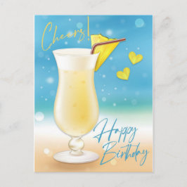 Pina Colada freut sich über die Geburtskarte Postkarte