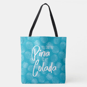Pina Colada Hawaiian Ananas Aquamarin Reversible Tasche