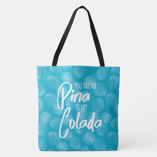 Pina Colada Hawaiian Ananas Aquamarin Reversible Tasche (Vorderseite)