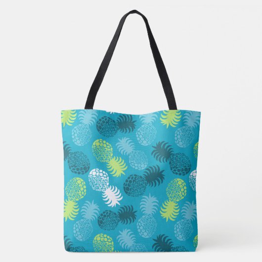 Pina Colada Hawaiian Ananas Aquamarin Reversible Tasche (Rückseite)