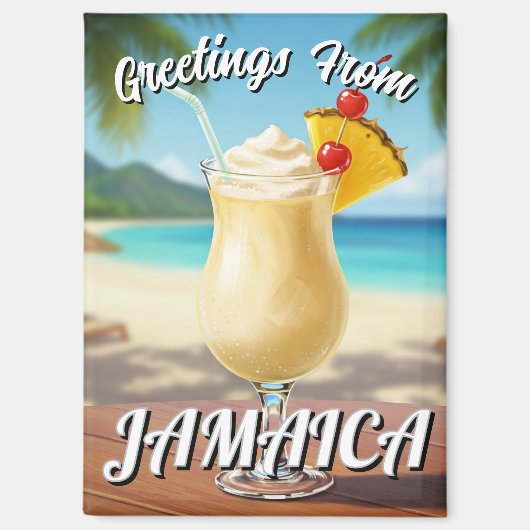 Pina Colada Jamaica Beach Travel Magnet (Vorderseite)