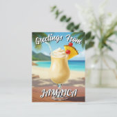 Pina Colada Jamaica Beach Travel Postkarte (Stehend Vorderseite)