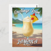 Pina Colada Jamaica Beach Travel Postkarte (Vorne/Hinten)