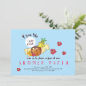 Piña Colada Party Einladungen (Stehend Vorderseite)