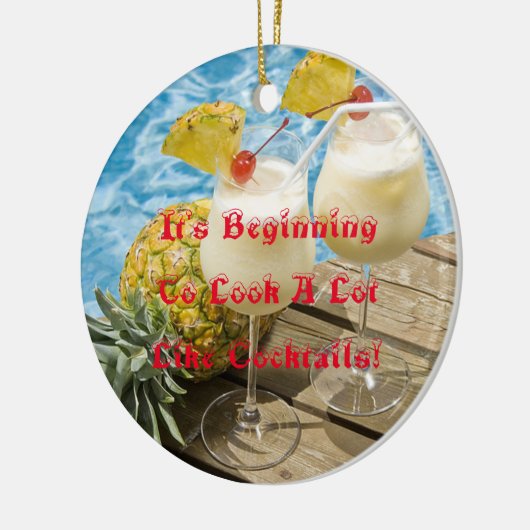 Piña Colada Pineapple Keramik Ornament (Links)