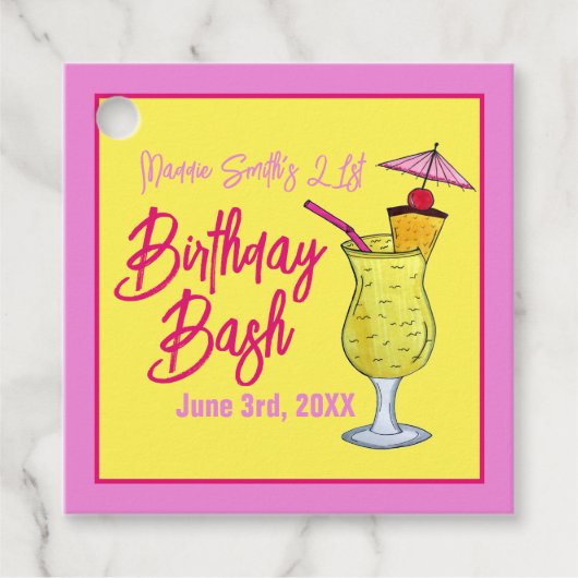 Piña Colada Puerto Rico Ananas Cocktail Party Geschenkanhänger (Vorderseite)