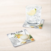 Pina Colada Rechteckiger Pappuntersetzer (Vor Ort)