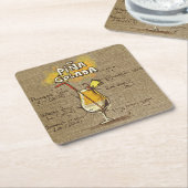 Pina Colada Recipe Bar Burlap Rechteckiger Pappuntersetzer (angewinkelt)