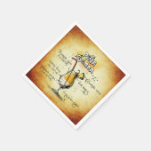Pina Colada Recipe Bar Gold Paper Serviette (Ecke)